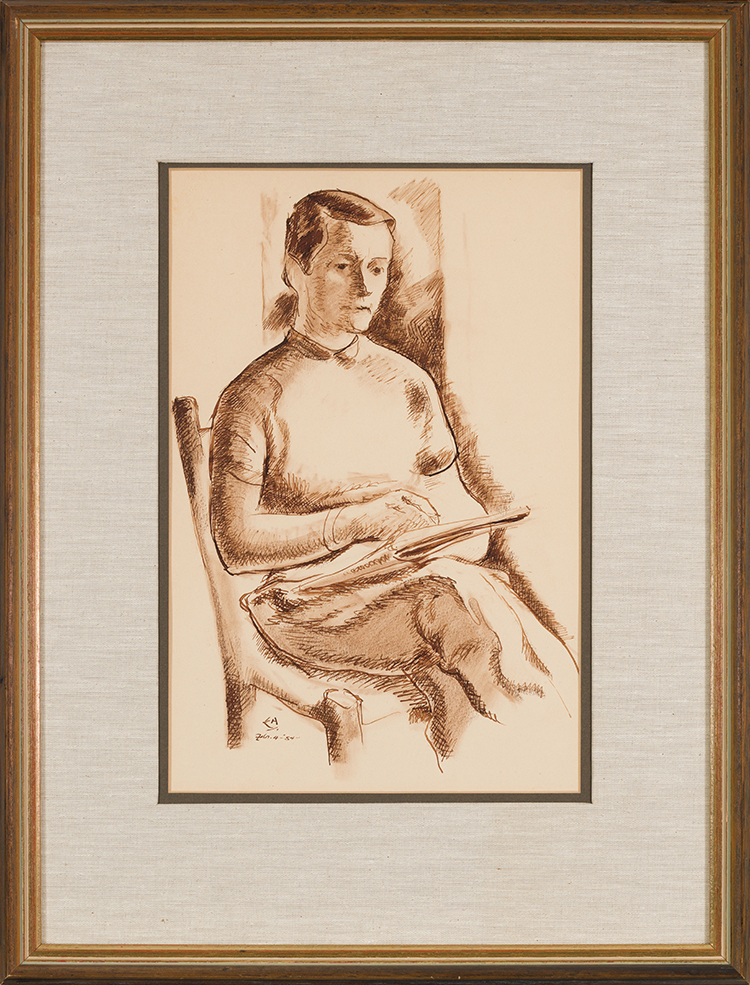 Portrait Sketch of Mrs. Maass par Edwin Headley Holgate