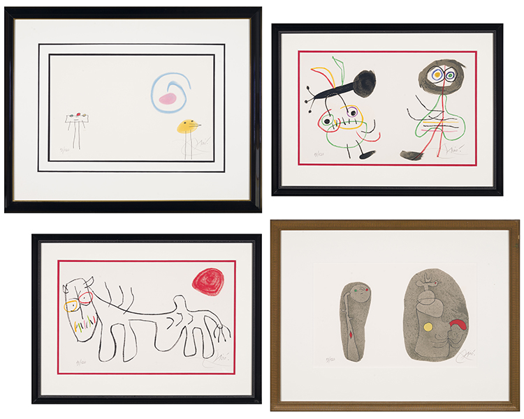 Seven plates from "L'enfance d'Ubu" by Joan Miró