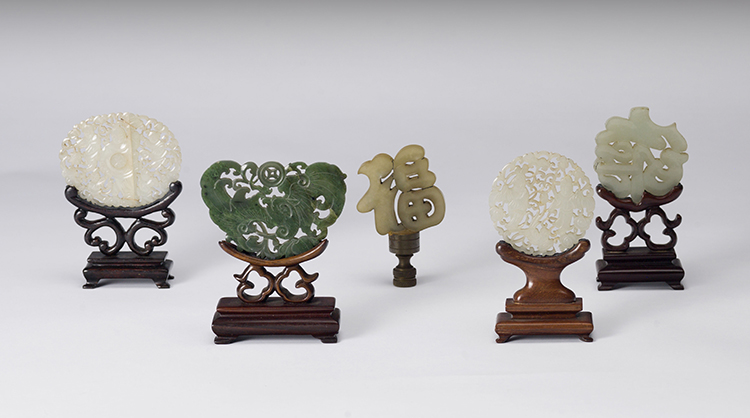 Group of Five Chinese Jade Carvings, 19th/20th Century by  Chinese Art