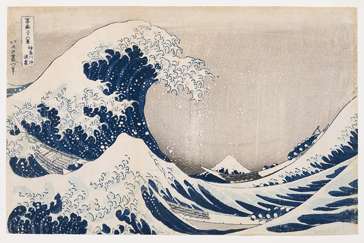 Under the Well of the Great Wave Off Kanagawa par Katsushika Hokusai