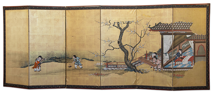 Japanese Folding Screen, Late 19th to Early 20th Century by  Japanese Art