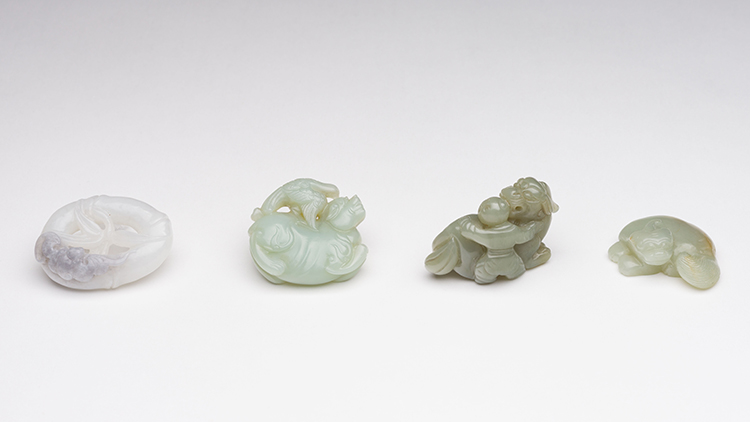 Four Chinese Celadon Jade Carvings of Animals, 20th Century by  Chinese Art