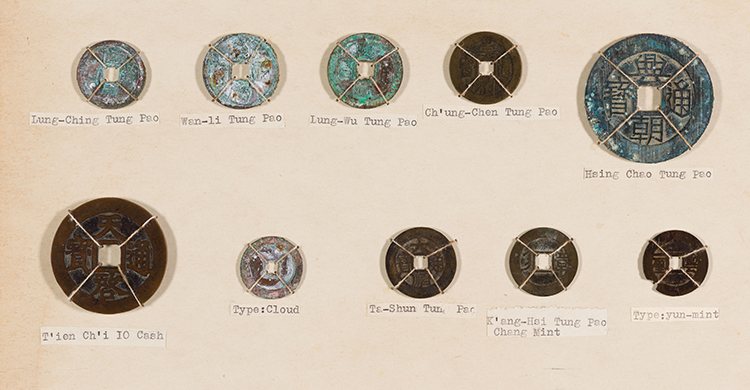 A Group of Twenty-Four Chinese Bronze Coins and Charms, Late Ming Dynasty to Republican Period par  Chinese Art
