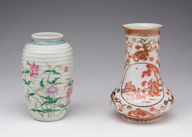 Two Chinese Polychromed Bottle Vases, Republican Period, Early 20th Century by  Chinese Art