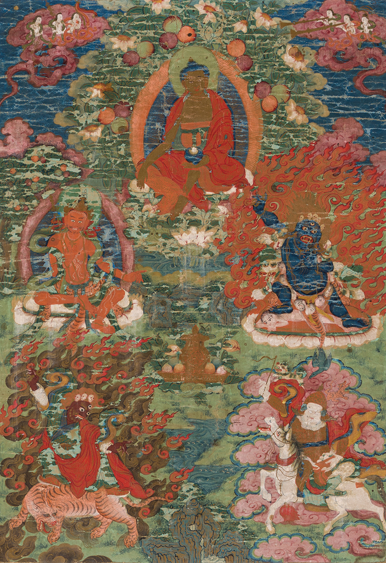 A Tibetan Thangka of Medicine Buddha, 19th Century par Tibetan Art