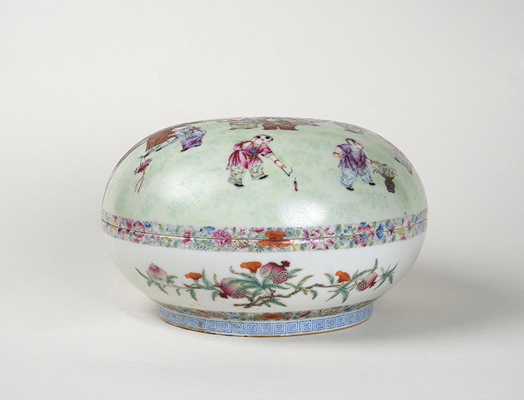 A Chinese Famille Rose 'Boys' Circular Box and Cover, Republican Period, c. 1920 by  Chinese Art