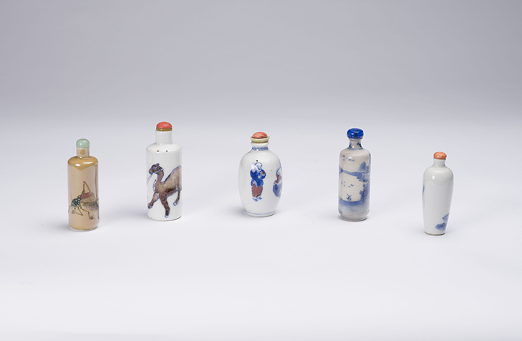 Five Chinese Porcelain Snuff Bottles, 19th Century by  Chinese Art