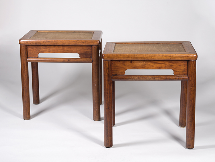 A Pair of Chinese Suanzhi Hardwood Square Stools, Fangdeng, Early 20th Century par  Chinese Art