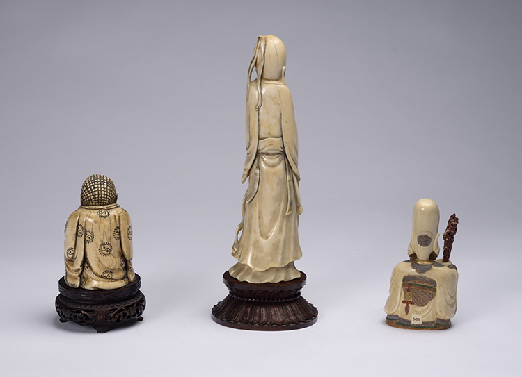 Three Asian Carved Ivory Figures, Early 20th Century by  Chinese Art