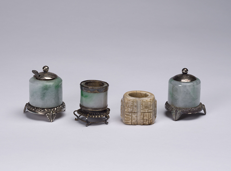 Four Chinese Jade and Jadeite Archer’s Rings, Early 20th Century by  Chinese Art