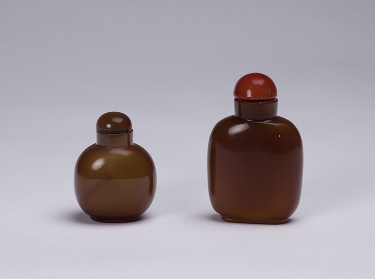 Two Chinese Agate Snuff Bottles, 19th Century by  Chinese Art