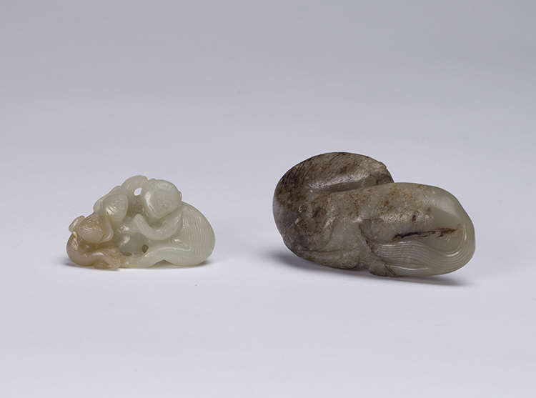 Two Chinese Mottled Jade Carvings, 19th/20th Century by  Chinese Art