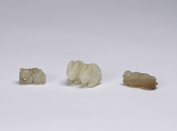 Three Chinese Pale Celadon Jade Carvings, 19th Century by  Chinese Art