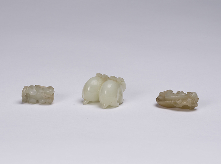 Three Chinese Pale Celadon Jade Carvings, 19th Century par  Chinese Art