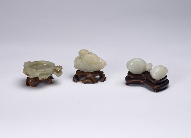 Three Chinese White Jade Carvings, 19th/20th Century by  Chinese Art