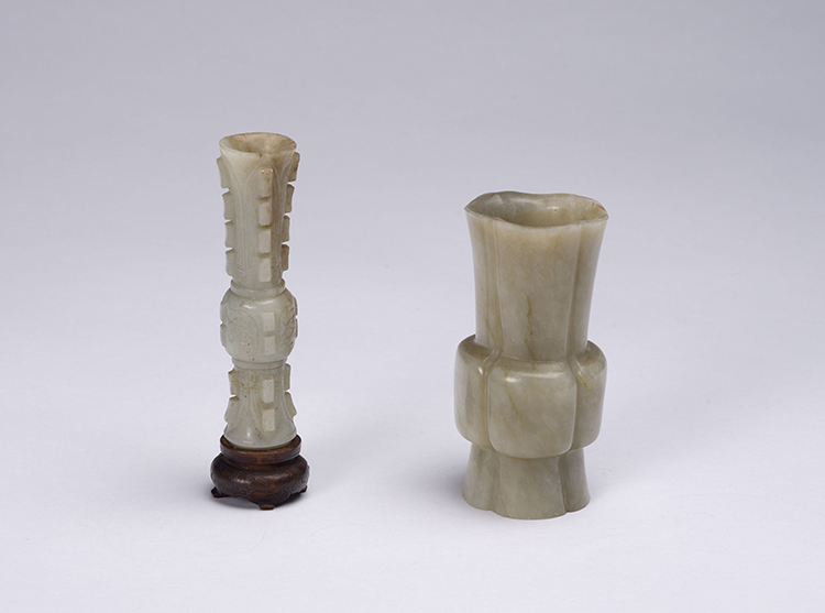 Two Chinese Jade Archaistic Jade Vessels, 17th/18th Century by  Chinese Art