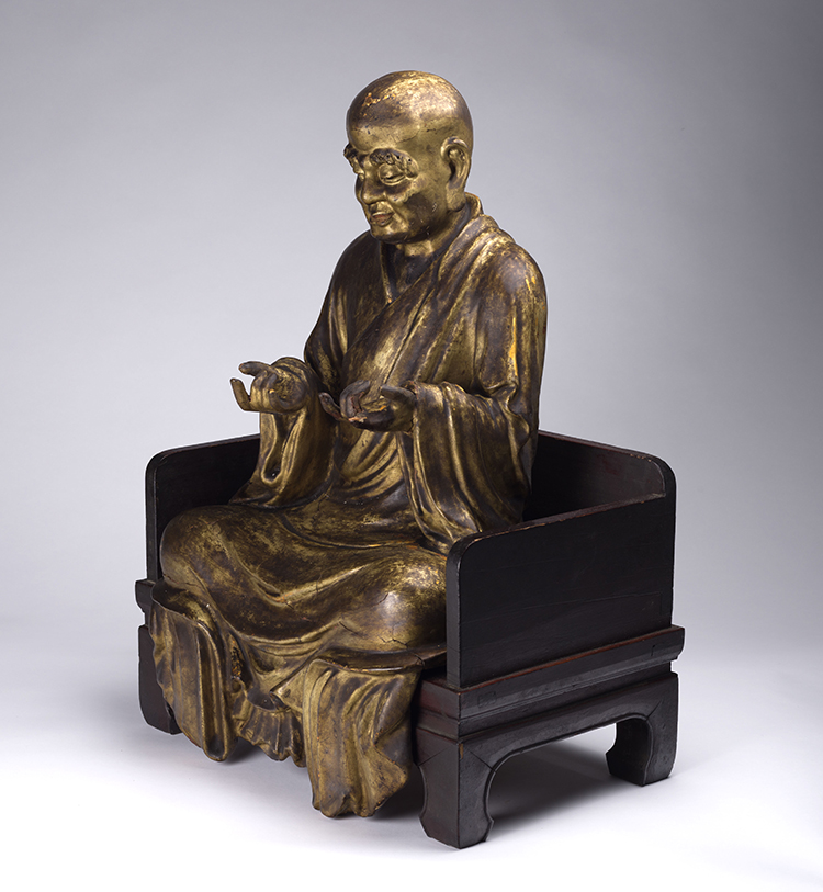 A Rare Chinese Gilt Lacquered Wood Seated Figure of a Lohan, Ming Dynasty, 16th/17th Century by  Chinese Art