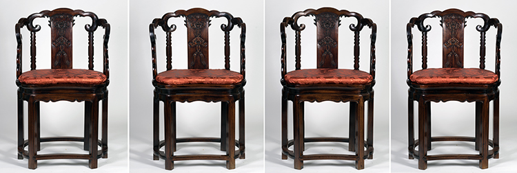Set of Four Chinese Export-Style Armchairs, Qing Dynasty par  Chinese Art