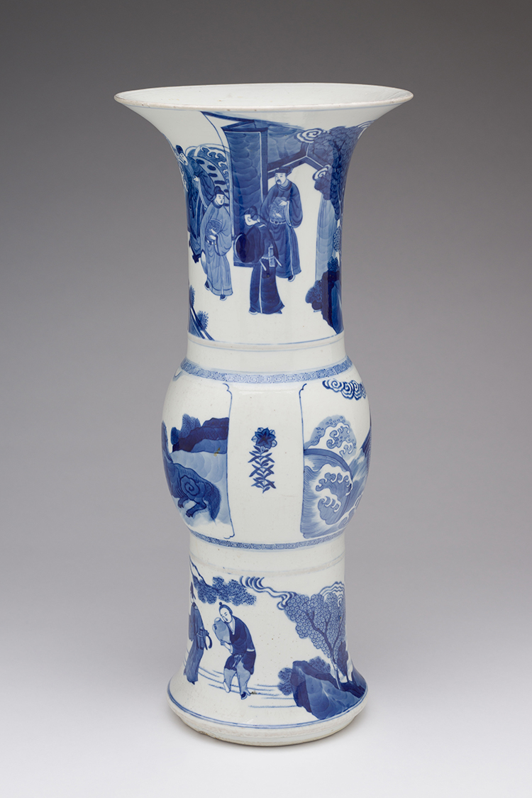 A Chinese Blue and White 'Figural' Yenyen Vase, 19th Century par  Chinese Art