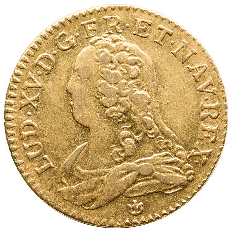 Louis XV Gold Louis d’Or 1726 D, Lyon Mint by  France