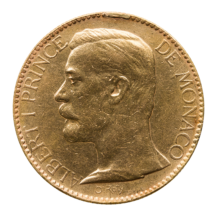 Albert I Gold 100 Francs 1891 A, Paris Mint, Ex-Jewellery by  Monaco