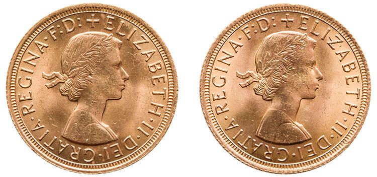 Two Elizabeth II Gold Sovereigns 1964 and 1965, London Mint by  United Kingdom