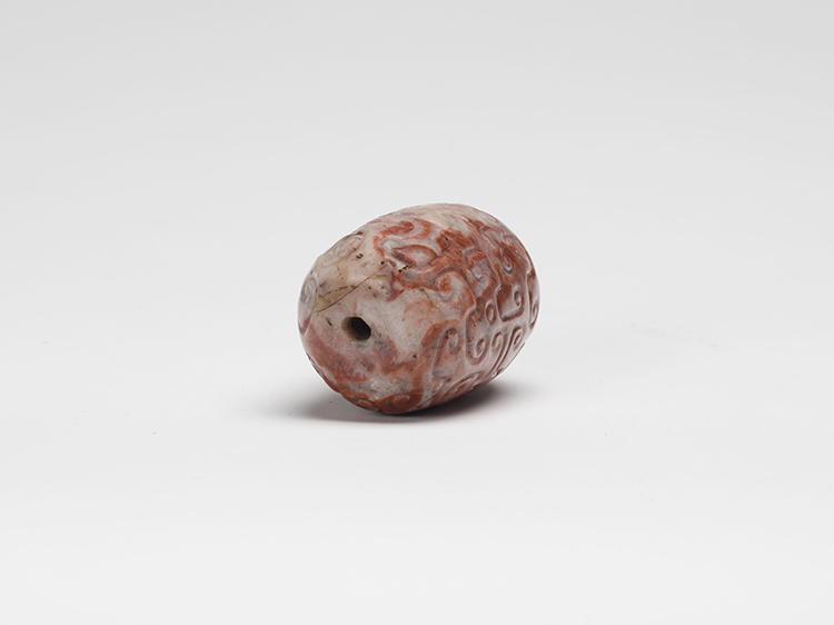 A Large Chinese Mottled Russet Carved Archaistic Bead, Qing Dynasty by  Chinese Art
