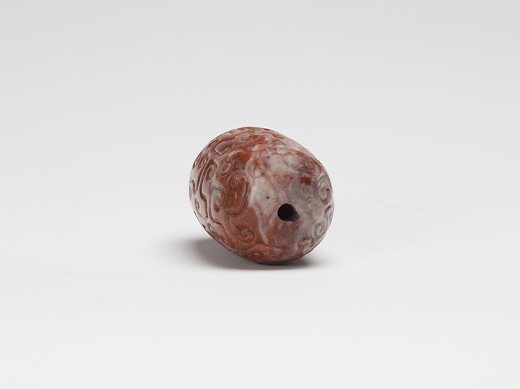 A Large Chinese Mottled Russet Carved Archaistic Bead, Qing Dynasty by  Chinese Art