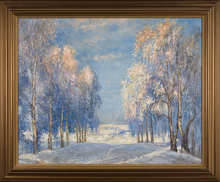 Winter Landscape by Frank Hans (Franz) Johnston