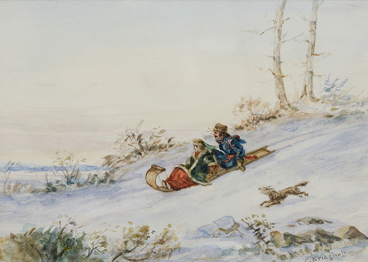 Winter Toboganning par Cornelius David Krieghoff