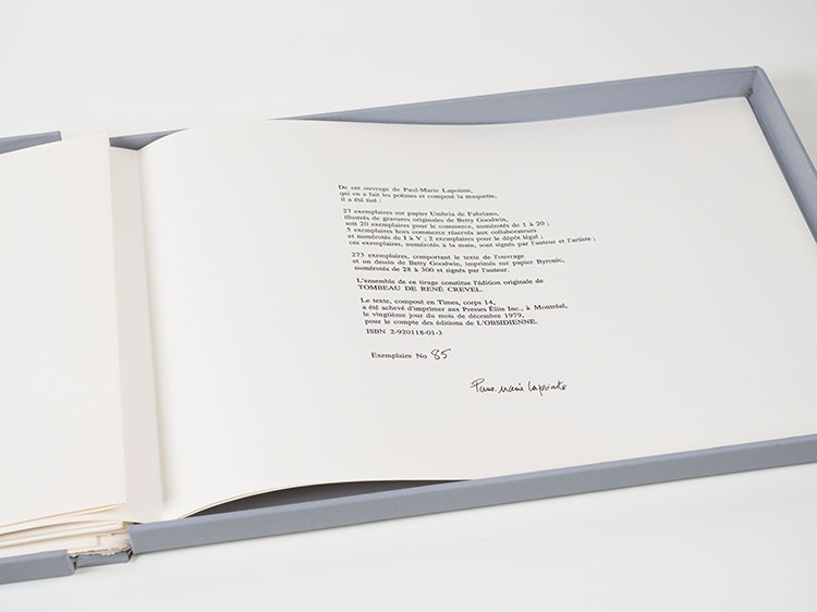 Tombeau de René Crevel by Paul-Marie Lapointe and Betty Roodish Goodwin