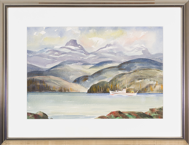 Landscape with Mountains and Boat par Ronald Threlkeld Jackson