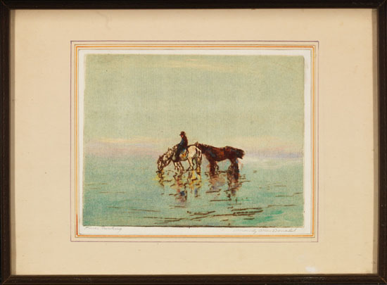 Horses Drinking par Manly Edward MacDonald