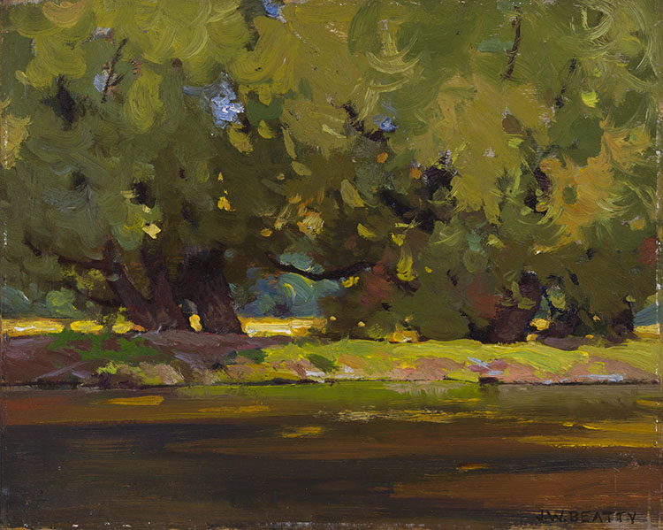 Riverbank, Mid Summer par John William (J.W.) Beatty