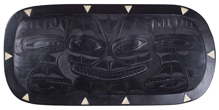 Argillite Platter with Haida Motifs by Unidentified Haida Artist