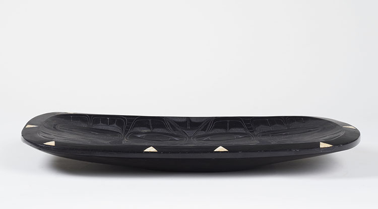 Argillite Platter with Haida Motifs by Unidentified Haida Artist