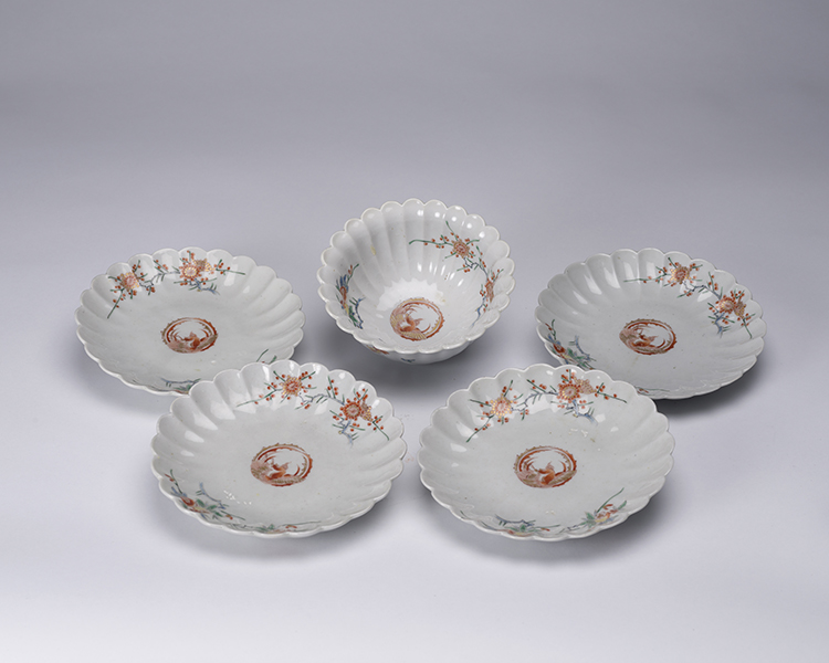 Five Related Japanese Kakiemon Dishes, Edo Period, 17th to 18th Century by  Japanese Art