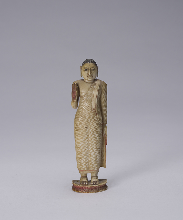 A Rare Miniature Sri Lankan Ivory Carved Figure of Buddha, Kandy District, 18th Century by Indian Art