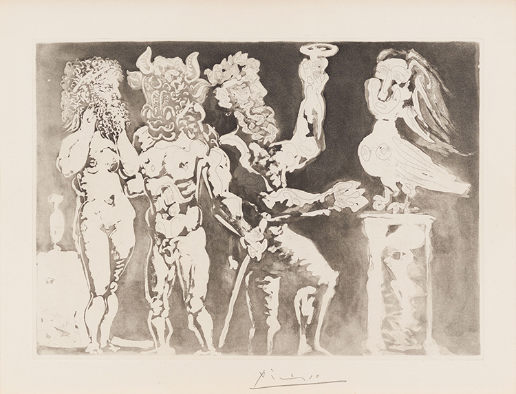 Personnages masques et Femme Oiseau par Pablo Picasso