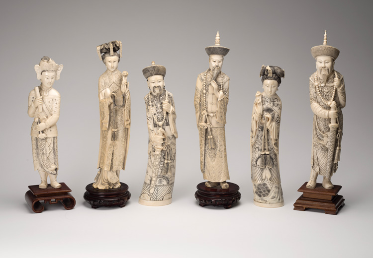 Six Chinese Carved Ivory Figures, Circa 1950 by  Chinese Art