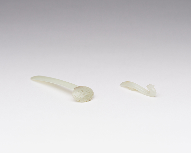 Two Chinese Pale Celadon Jade Ornaments, 19th Century par  Chinese Art