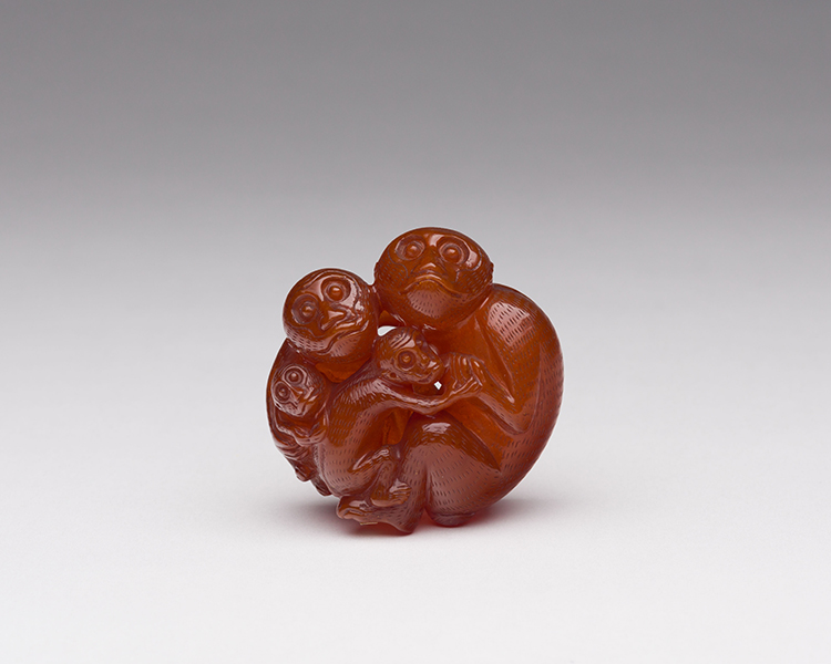 A Finely Carved Chinese Amber 'Monkey' Group, 19th Century par  Chinese Art