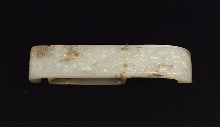 A Large Chinese White Jade Sword Slide and Pommel, Republican Period par  Chinese Art