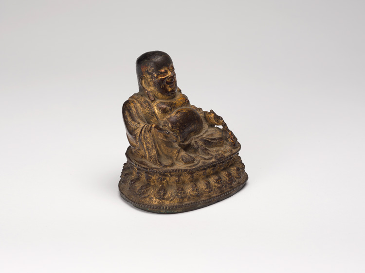 A Chinese Parcel Gilt Lacquer Bronze Figure of Putai, 17th century, Ming Dynasty by  Chinese Art