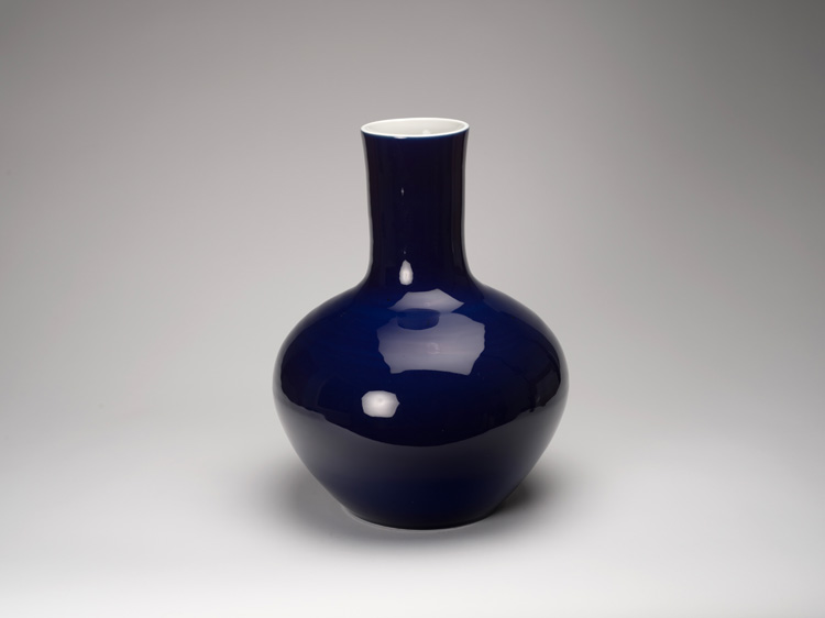 A Chinese Sacrificial Blue Porcelain Vase, Tianqiuping, Late Qing Dynasty by  Chinese Art