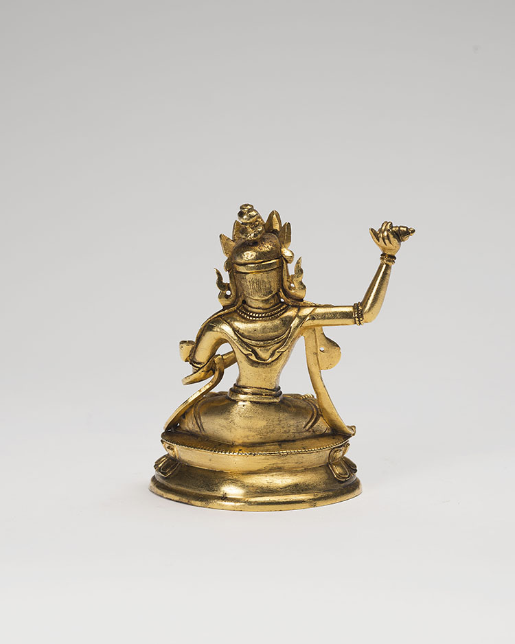 A Sino-Tibetan Gilt Bronze Seated Figure of Manjushri, 17th/18th Century by  Chinese Art
