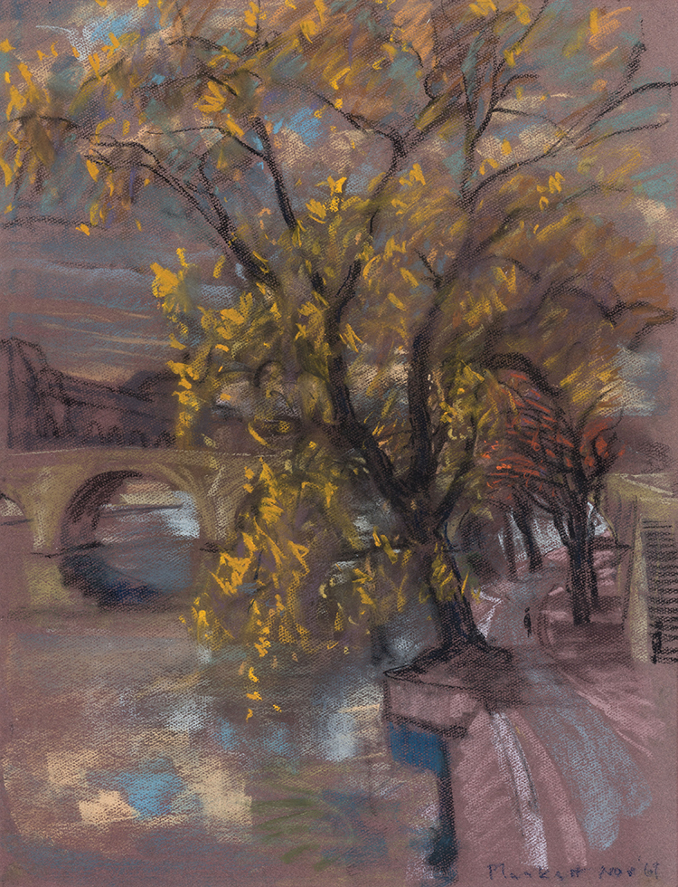 Yellow Leaves on the Canal Walkway by Joseph Francis (Joe) Plaskett