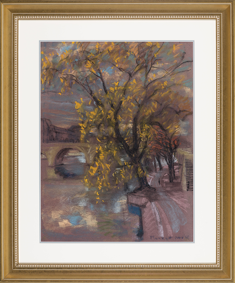Yellow Leaves on the Canal Walkway par Joseph Francis (Joe) Plaskett