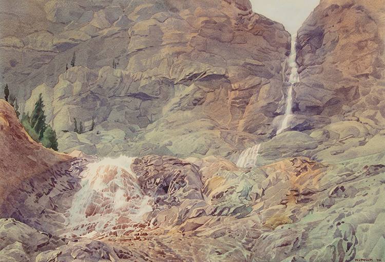 High Alpine Waterfall par Walter Joseph (W.J.) Phillips