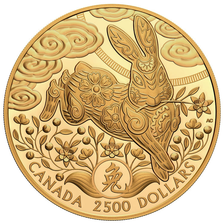 2023 Pure Gold Coin – Lunar Year of the Rabbit by Royal Canadian Mint - Monnaie royale canadienne